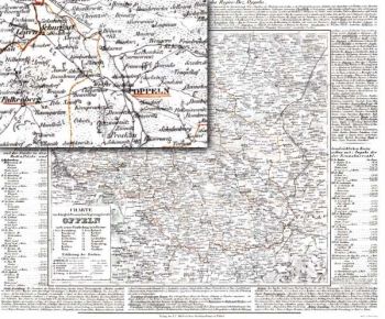 Reprint Mapa XXXIX - Geografhische Uebersicht des Regier 1845